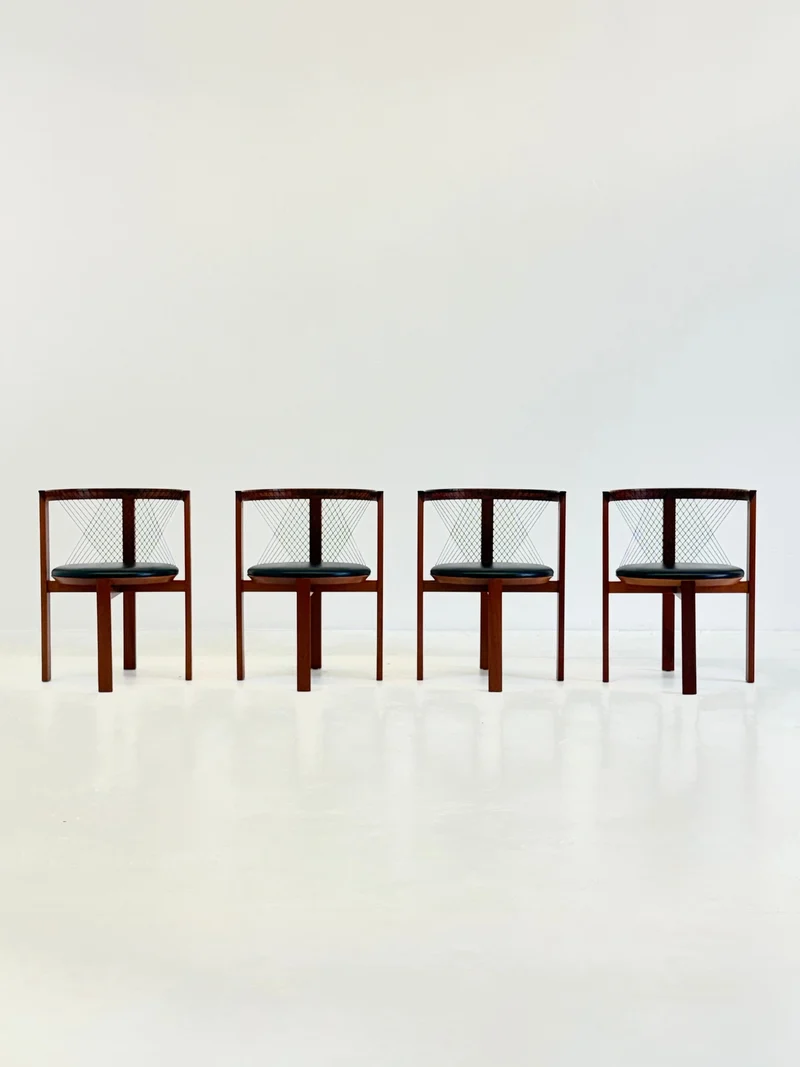 Set of 4 Tranekær String Chairs by Niels Jørgen Haugesen