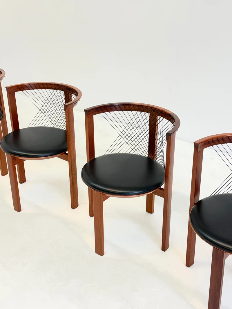Set of 4 Tranekær String Chairs by Niels Jørgen Haugesen