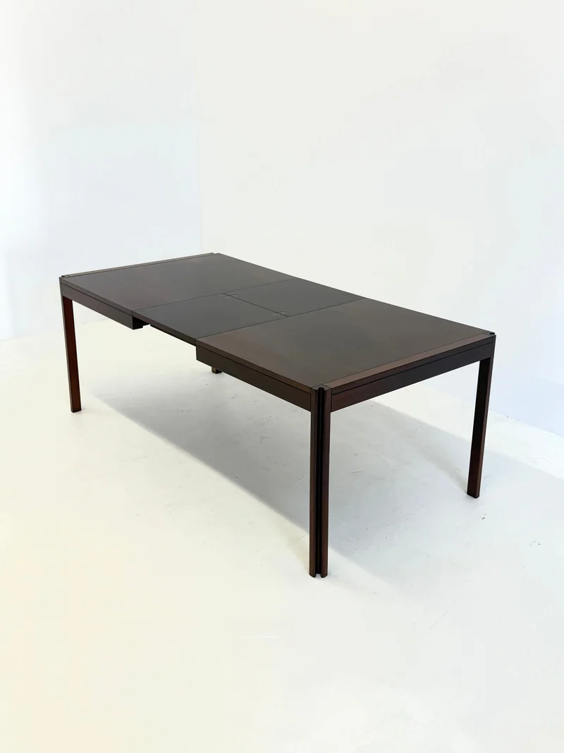 4D Wooden Vintage Dining Table by Angelo Mangiarotti for Molteni