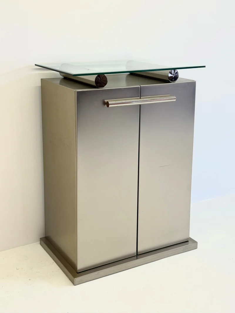 Postmodern Aluminum Bar Cabinet from Belgochrom