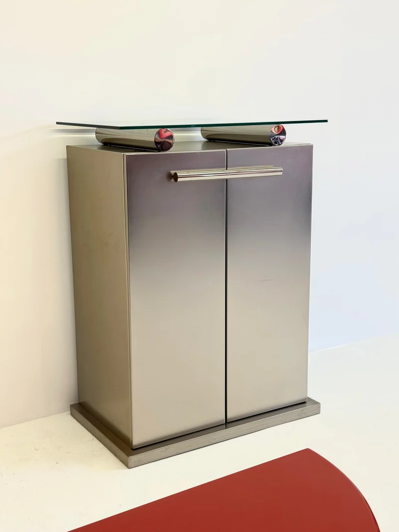 Postmodern Aluminum Bar Cabinet from Belgochrom