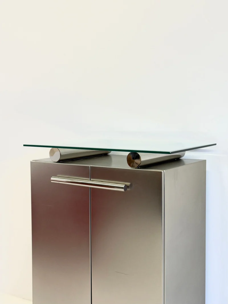Postmodern Aluminum Bar Cabinet from Belgochrom