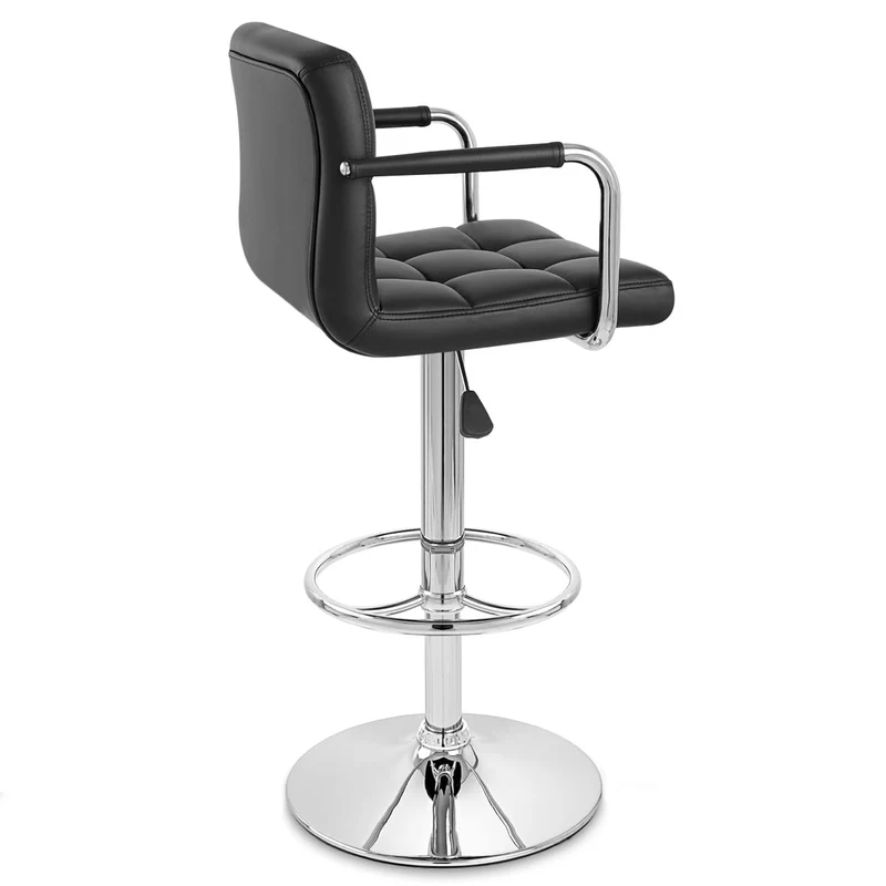 Chaise de Bar Faux Cuir Chrome - Maze Noir