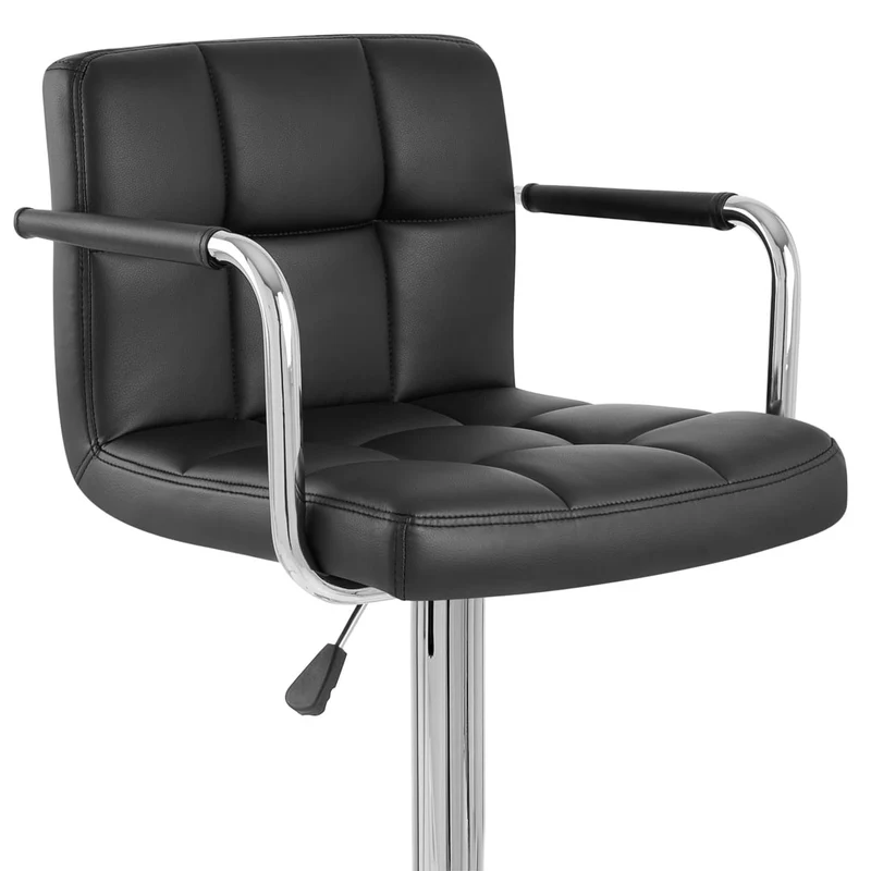Chaise de Bar Faux Cuir Chrome - Maze Noir