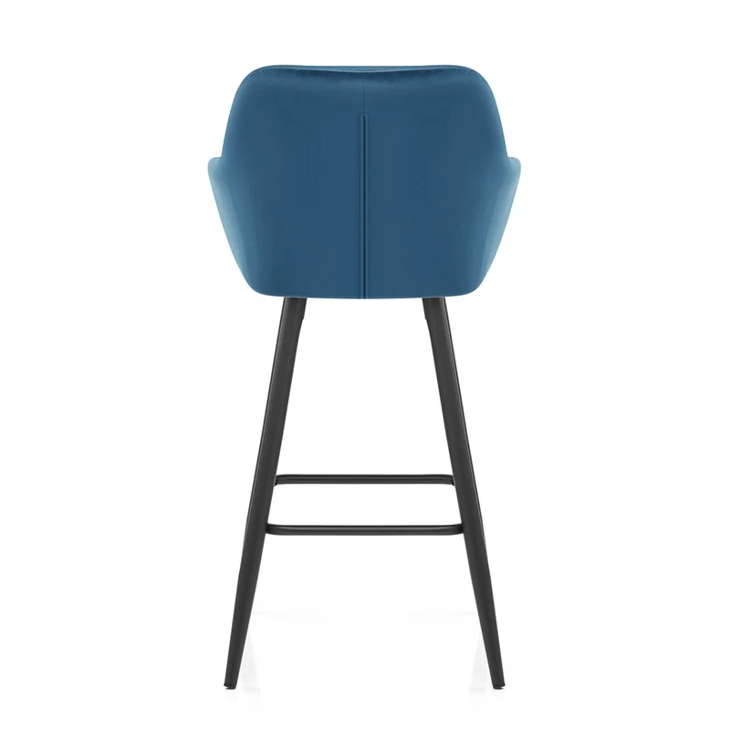 Tabouret de Bar Velours - Lanson Bleu Foncé