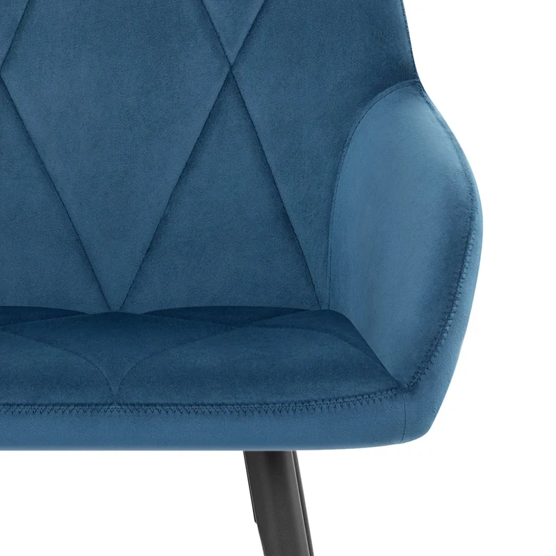 Tabouret de Bar Velours - Lanson Bleu Foncé