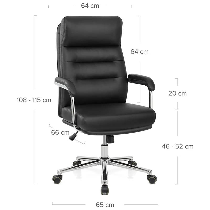Chaise de Bureau Faux Cuir - Lyon Noir