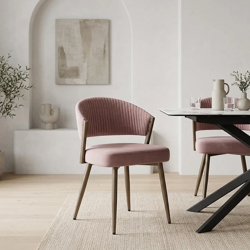 Chaise Velours - Lusso Rose
