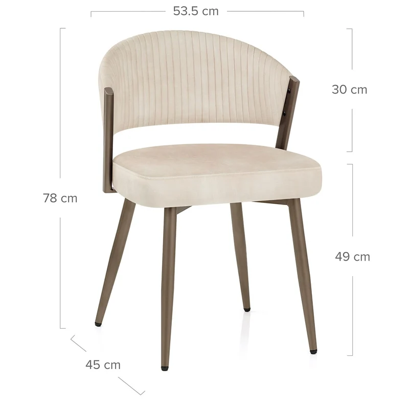Chaise Velours - Lusso Crème