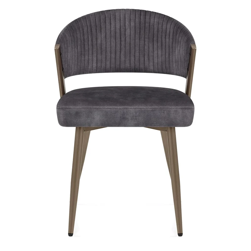 Chaise Velours - Lusso Gris Foncé