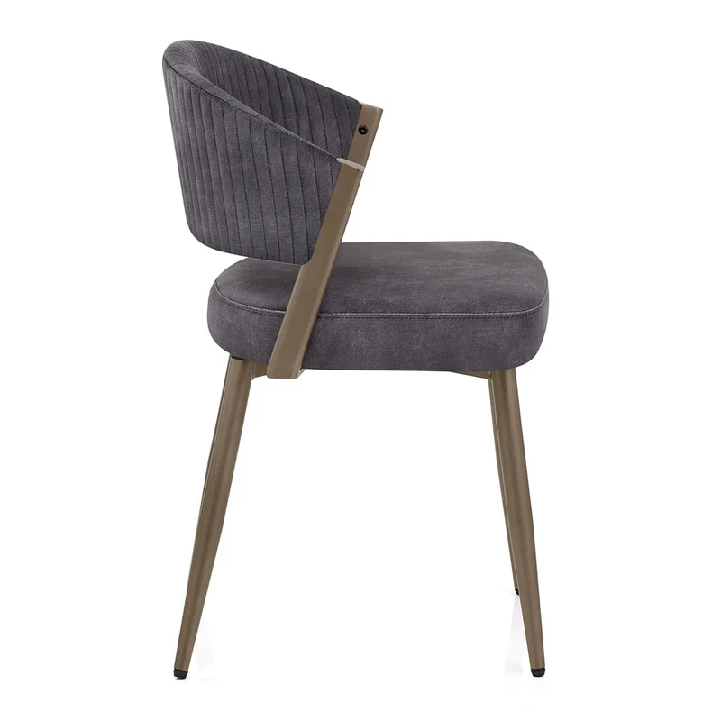 Chaise Velours - Lusso Gris Foncé