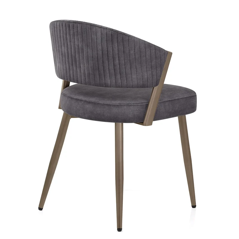 Chaise Velours - Lusso Gris Foncé