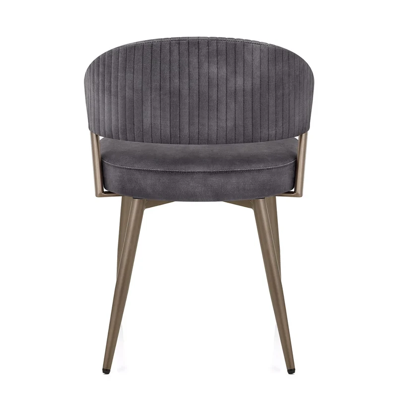 Chaise Velours - Lusso Gris Foncé