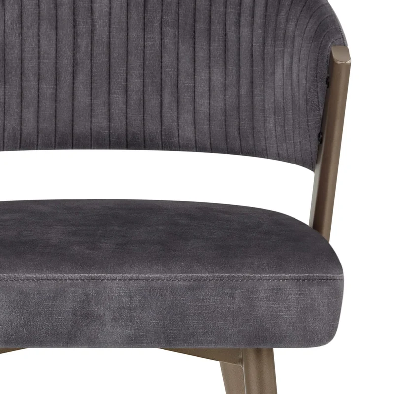 Chaise Velours - Lusso Gris Foncé