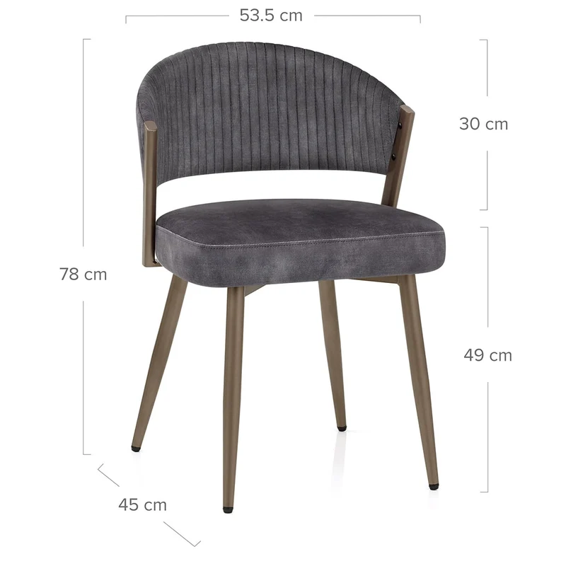 Chaise Velours - Lusso Gris Foncé