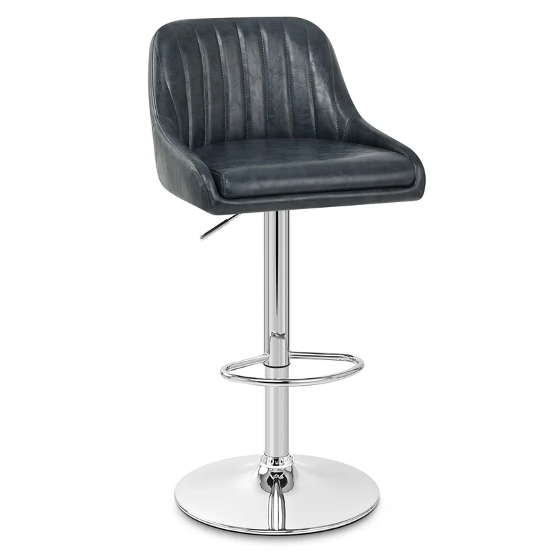 Tabouret de Bar Faux Cuir - Hobart Bleu Foncé