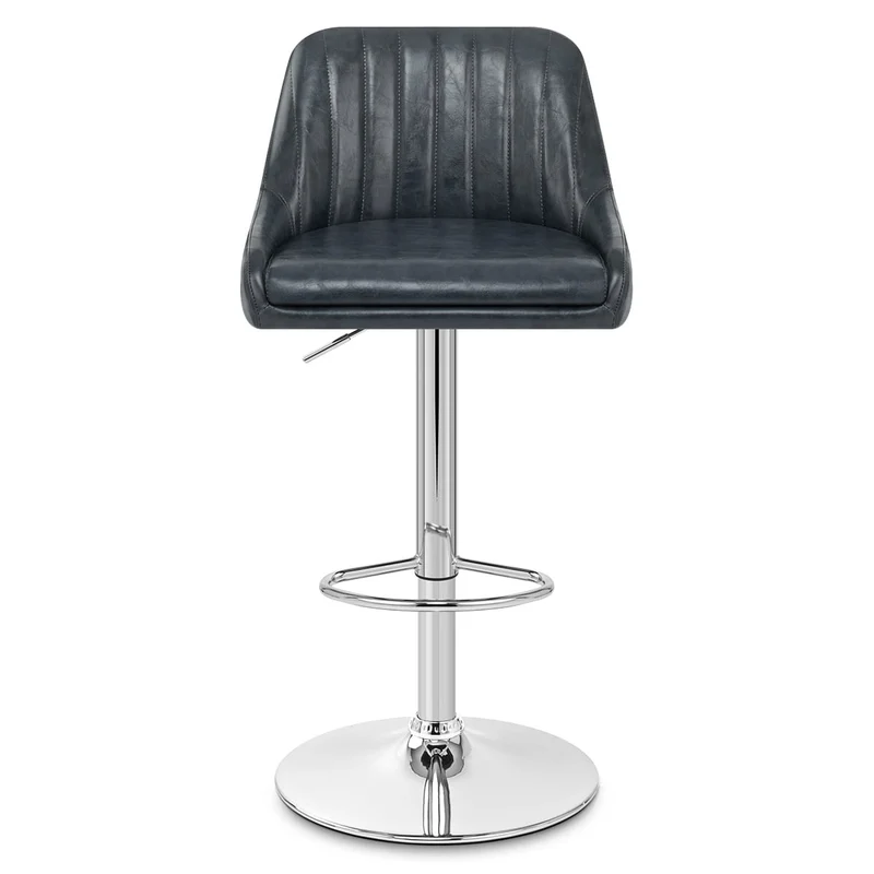 Tabouret de Bar Faux Cuir - Hobart Bleu Foncé