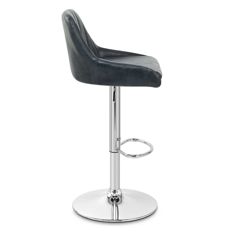 Tabouret de Bar Faux Cuir - Hobart Bleu Foncé