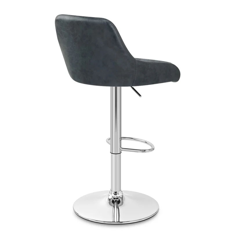 Tabouret de Bar Faux Cuir - Hobart Bleu Foncé