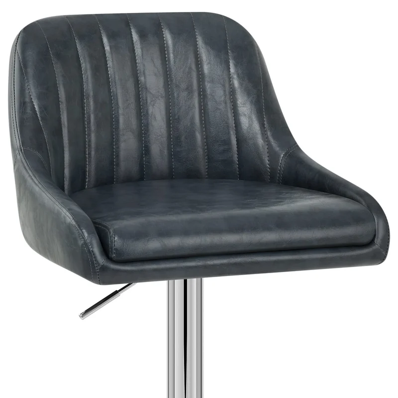 Tabouret de Bar Faux Cuir - Hobart Bleu Foncé