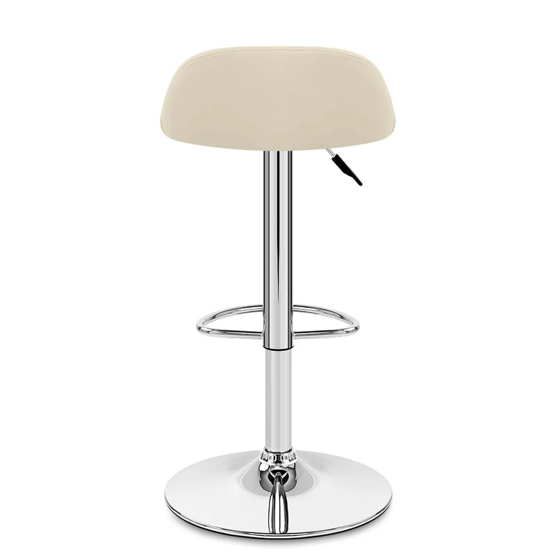 Chaise de Bar Cuir Chrome - Lulu Crème