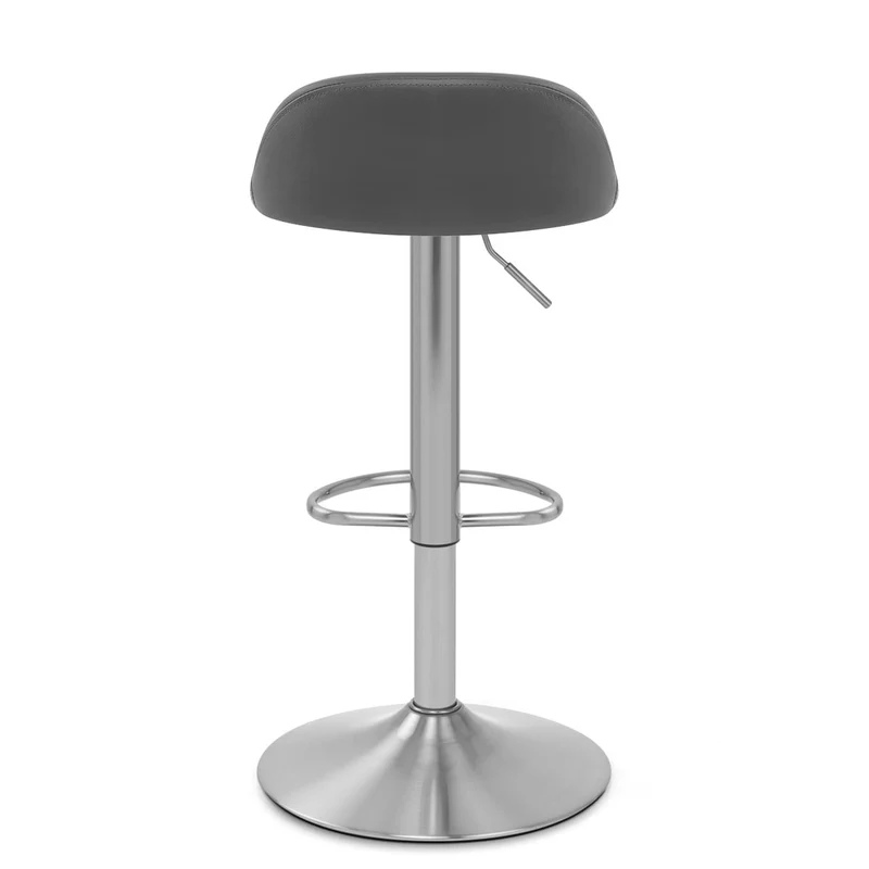 Chaise de Bar Faux Cuir Chrome Brossé - Lulu Gris