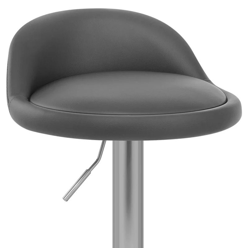 Chaise de Bar Faux Cuir Chrome Brossé - Lulu Gris