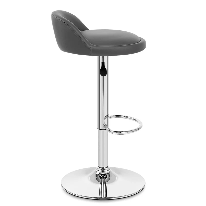 Chaise de Bar Faux Cuir Chrome - Lulu Gris