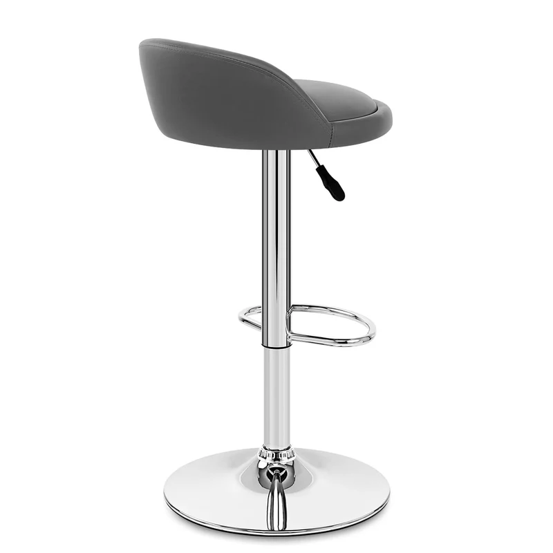 Chaise de Bar Faux Cuir Chrome - Lulu Gris
