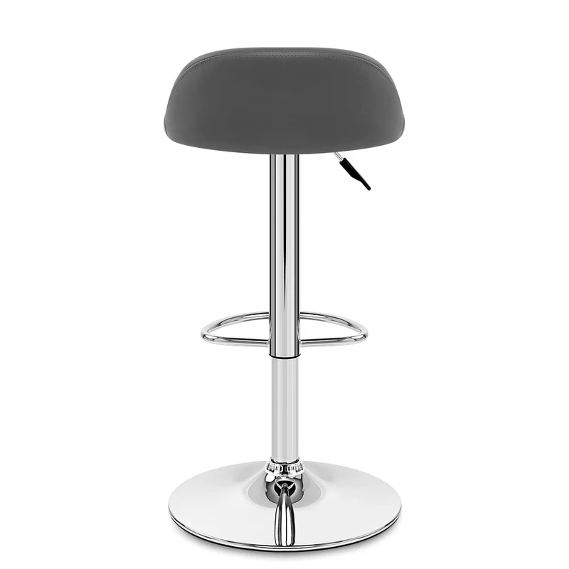 Chaise de Bar Faux Cuir Chrome - Lulu Gris
