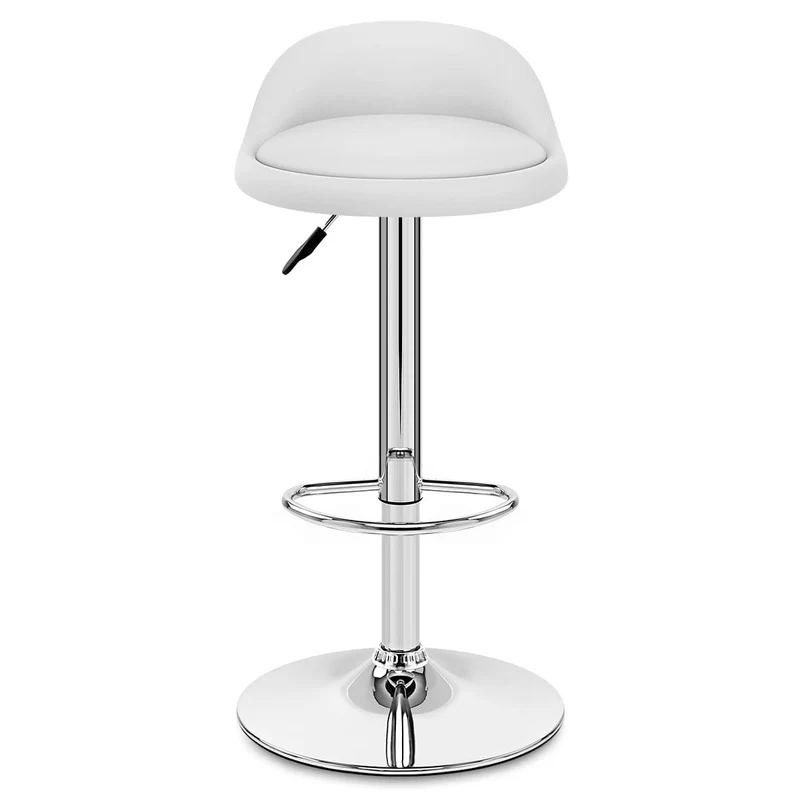 Chaise de Bar Faux Cuir Chrome - Lulu Blanc