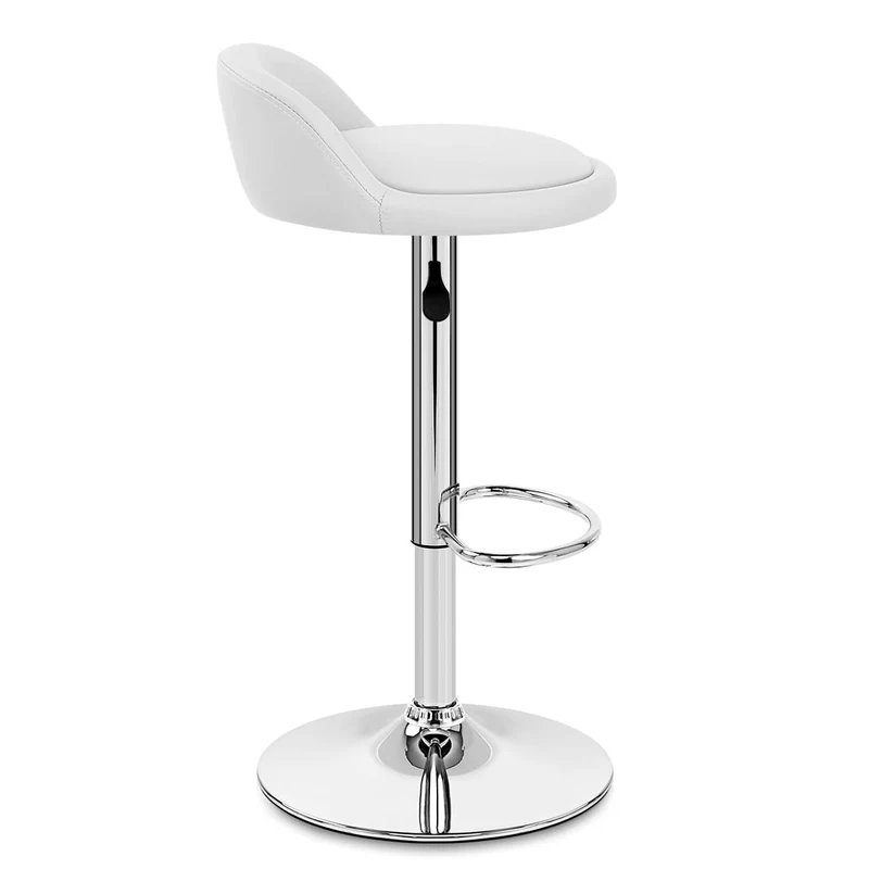 Chaise de Bar Faux Cuir Chrome - Lulu Blanc