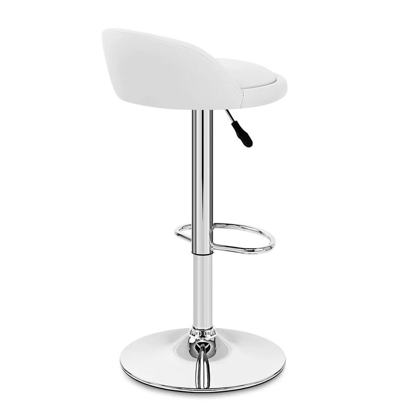 Chaise de Bar Faux Cuir Chrome - Lulu Blanc