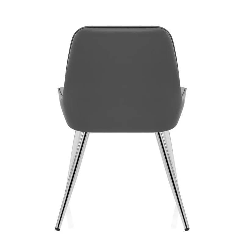 Chaise Faux Cuir Chrome - Lincoln Gris