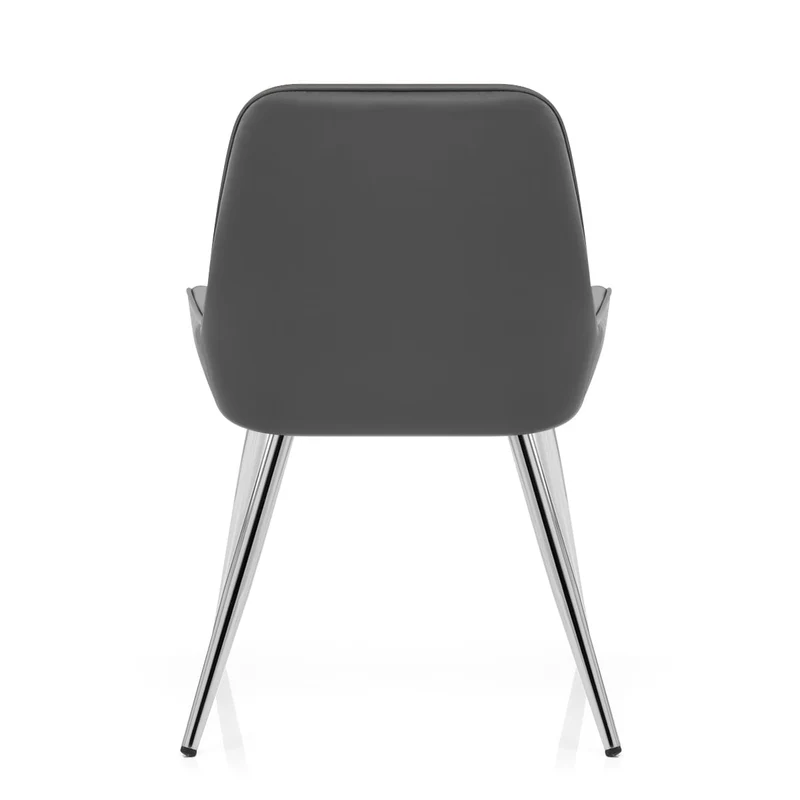 Chaise Chrome Faux Cuir - Mustang Gris Foncé