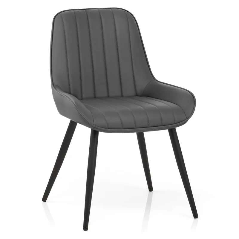 Chaise Faux Cuir - Mustang Gris Foncé