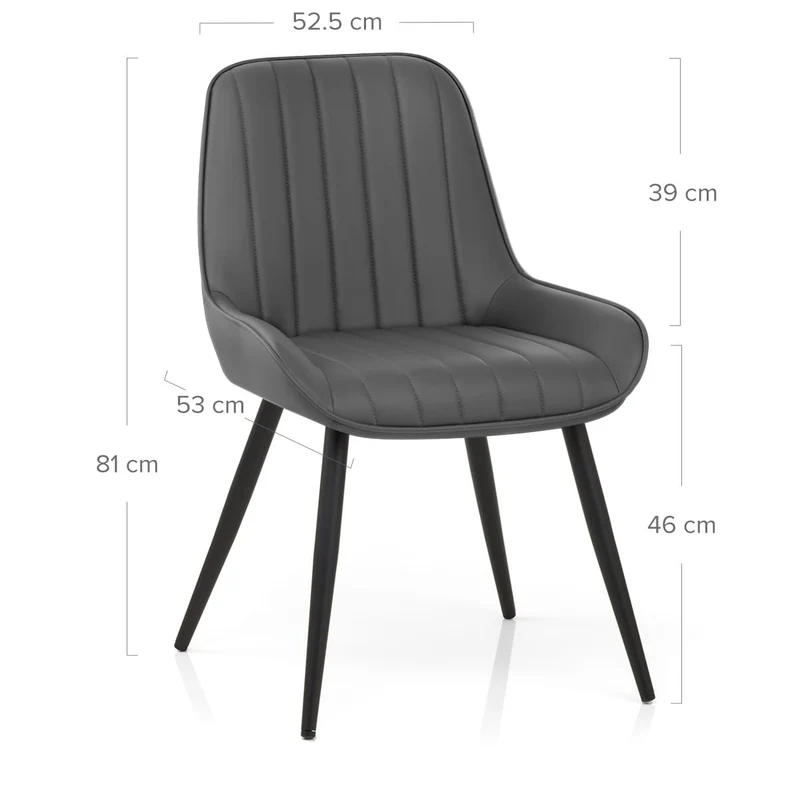 Chaise Faux Cuir - Mustang Gris Foncé