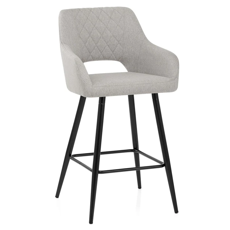 Tabouret de Bar Tissu - Lopez Gris