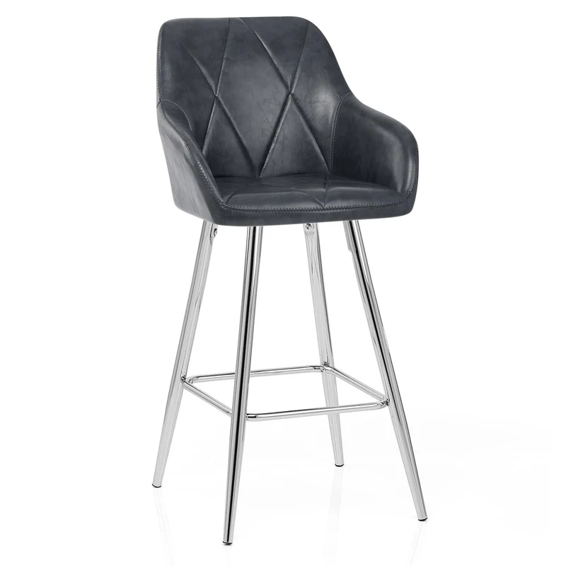 Tabouret de Bar Faux Cuir Antique - Mason Bleu Foncé