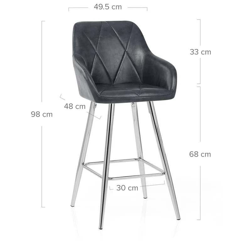 Tabouret de Bar Faux Cuir Antique - Mason Bleu Foncé