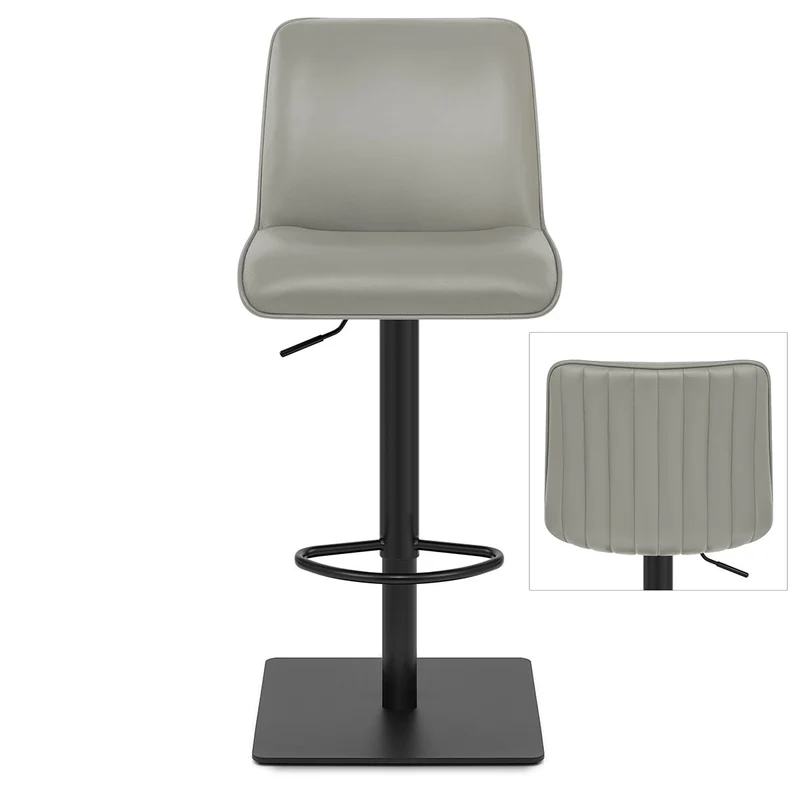 Tabouret Cuir Véritable - Lola Gris