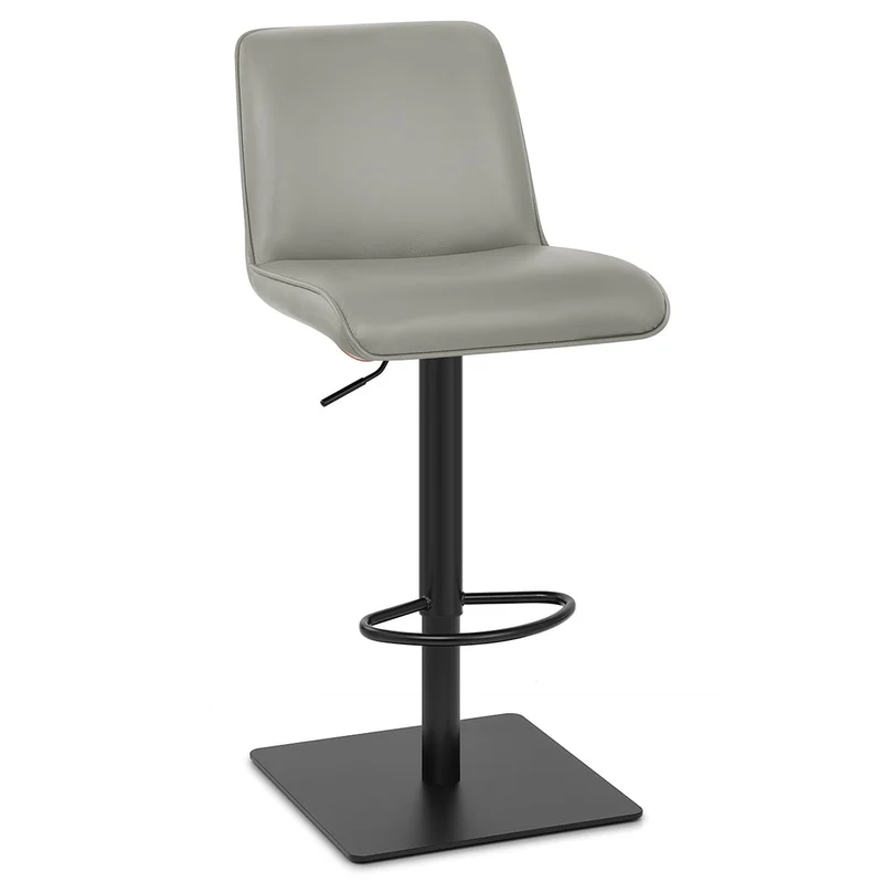 Tabouret Cuir Véritable - Lola Gris