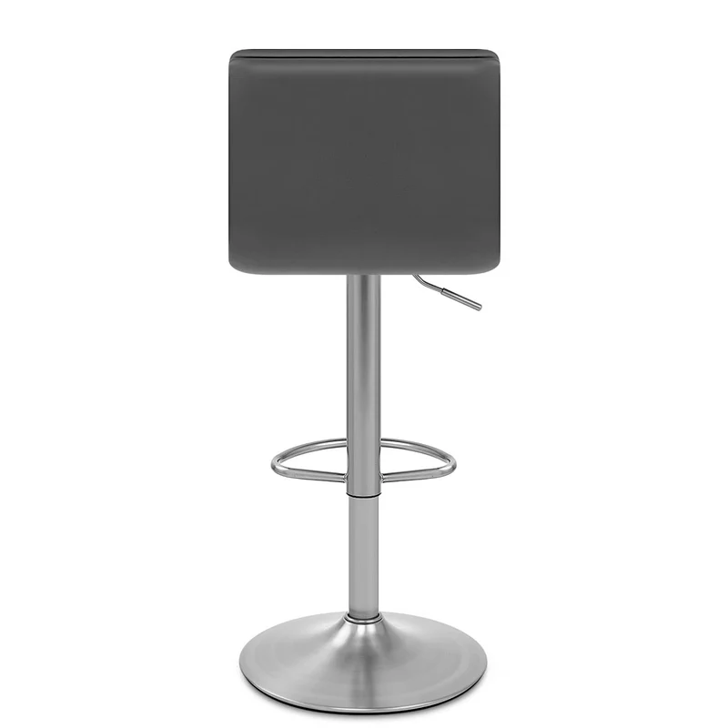 Chaise de Bar Faux Cuir Chrome Brossé - Linear Gris