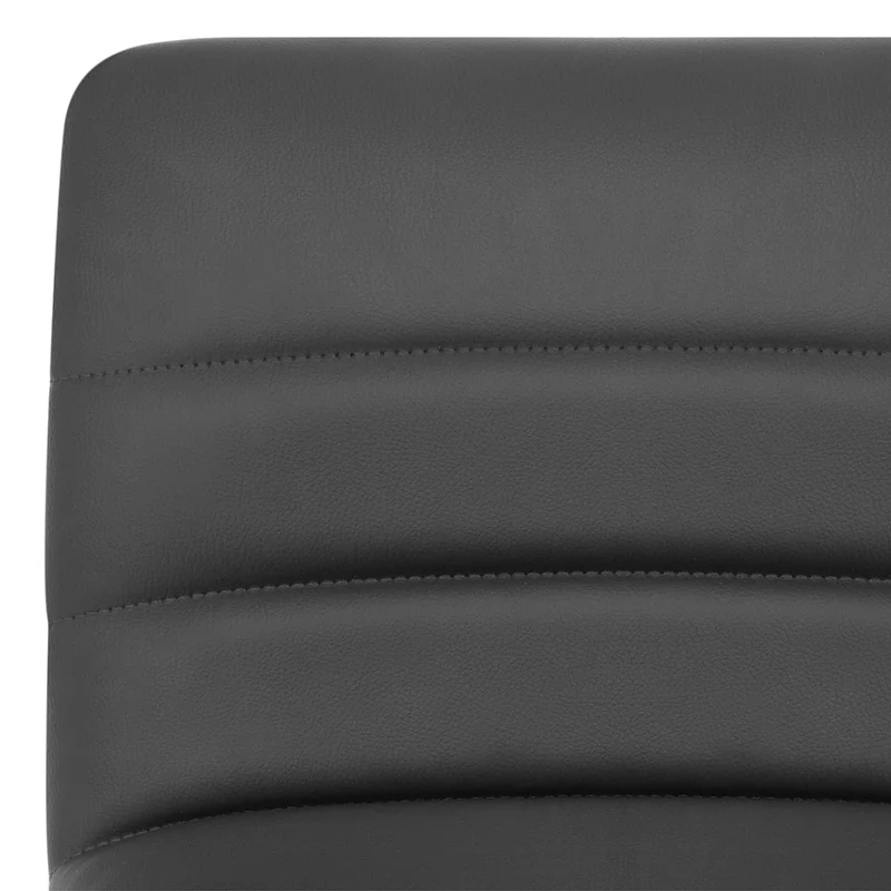 Chaise de Bar Faux Cuir Chrome Brossé - Linear Gris