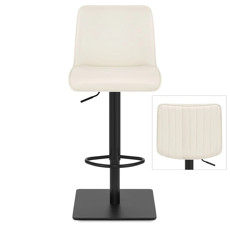 Tabouret Cuir Véritable - Lola Crème
