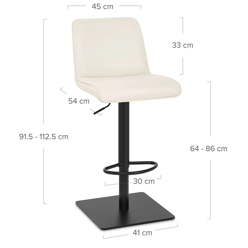 Tabouret Cuir Véritable - Lola Crème