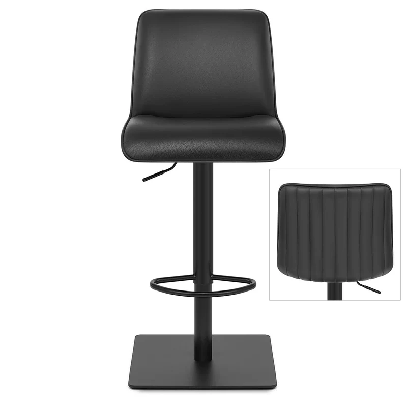 Tabouret Cuir Véritable - Lola Noir
