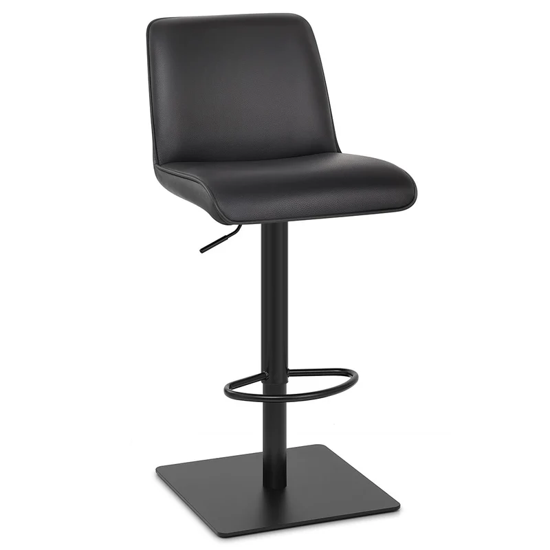 Tabouret Cuir Véritable - Lola Noir