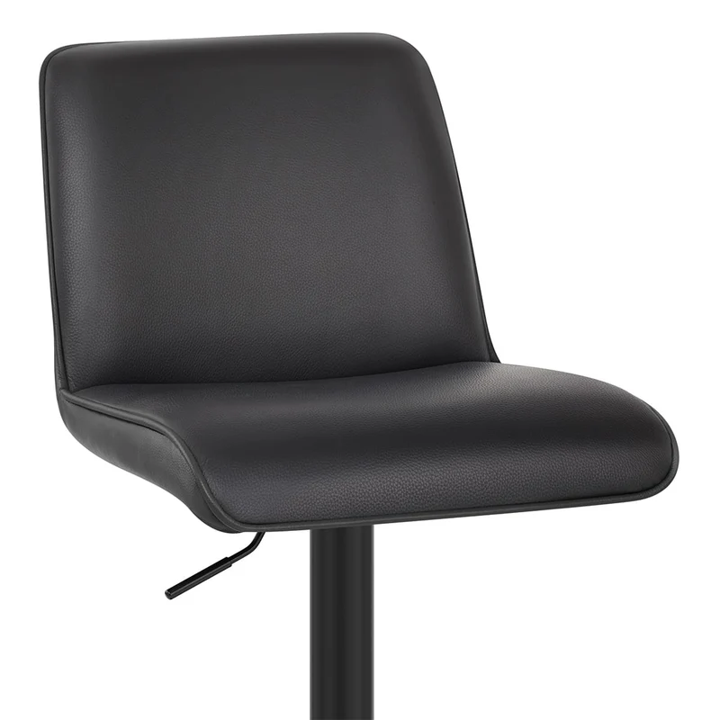 Tabouret Cuir Véritable - Lola Noir