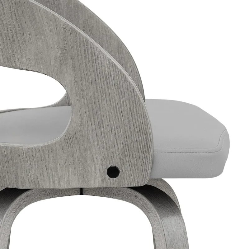 Chaise de bar Bois Gris Faux Cuir - Alicia Gris